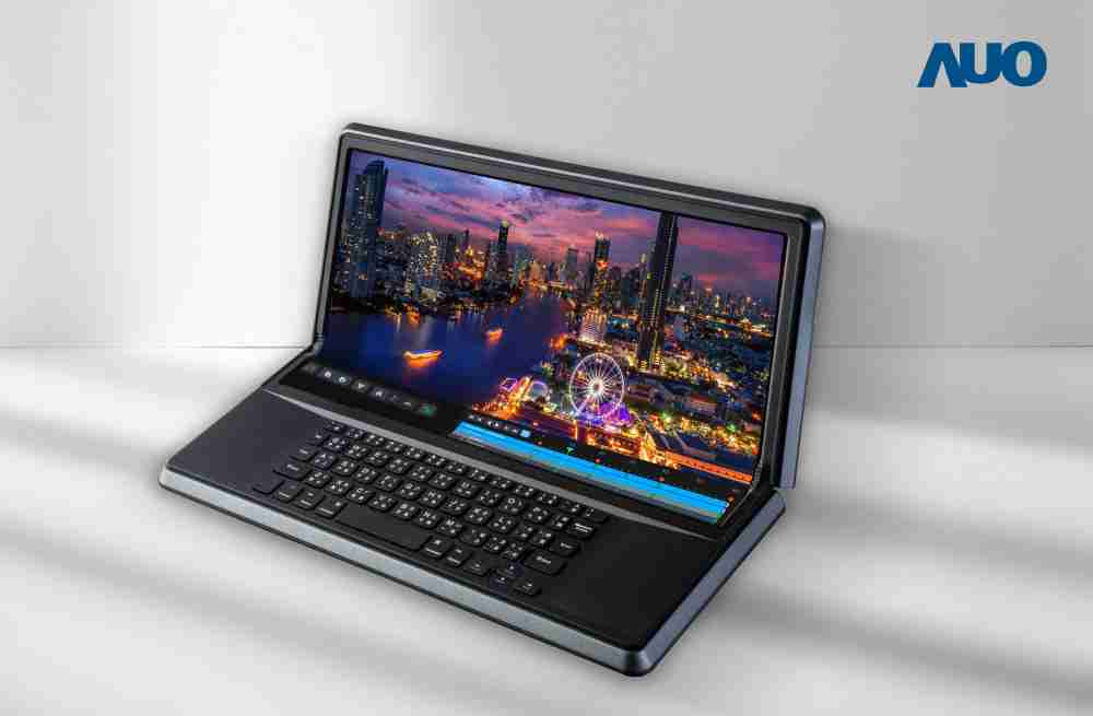 人生就是博14.6吋Micro LED折迭显示屏幕，，，，搭配半径4mm的弯折绞炼，，以及高画素、、、、高亮度、、高对比度的显示技术特点，，，，即便在大视角下仍保有绝佳色相与亮度